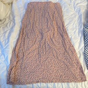 Brandy Melville pink flower midi skirt; one size; worn few times